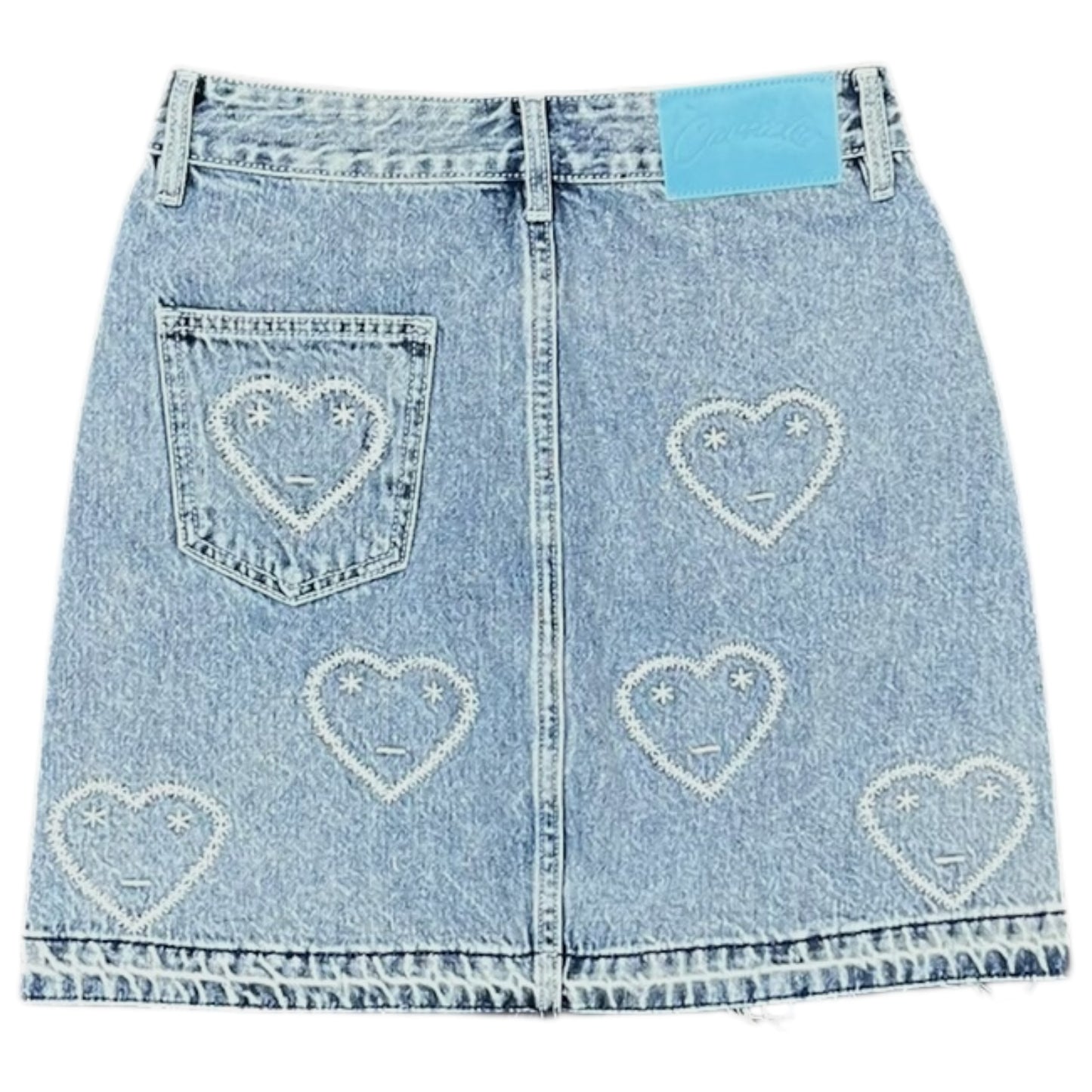 Carsicko Denim Skirt Light Blue/White
