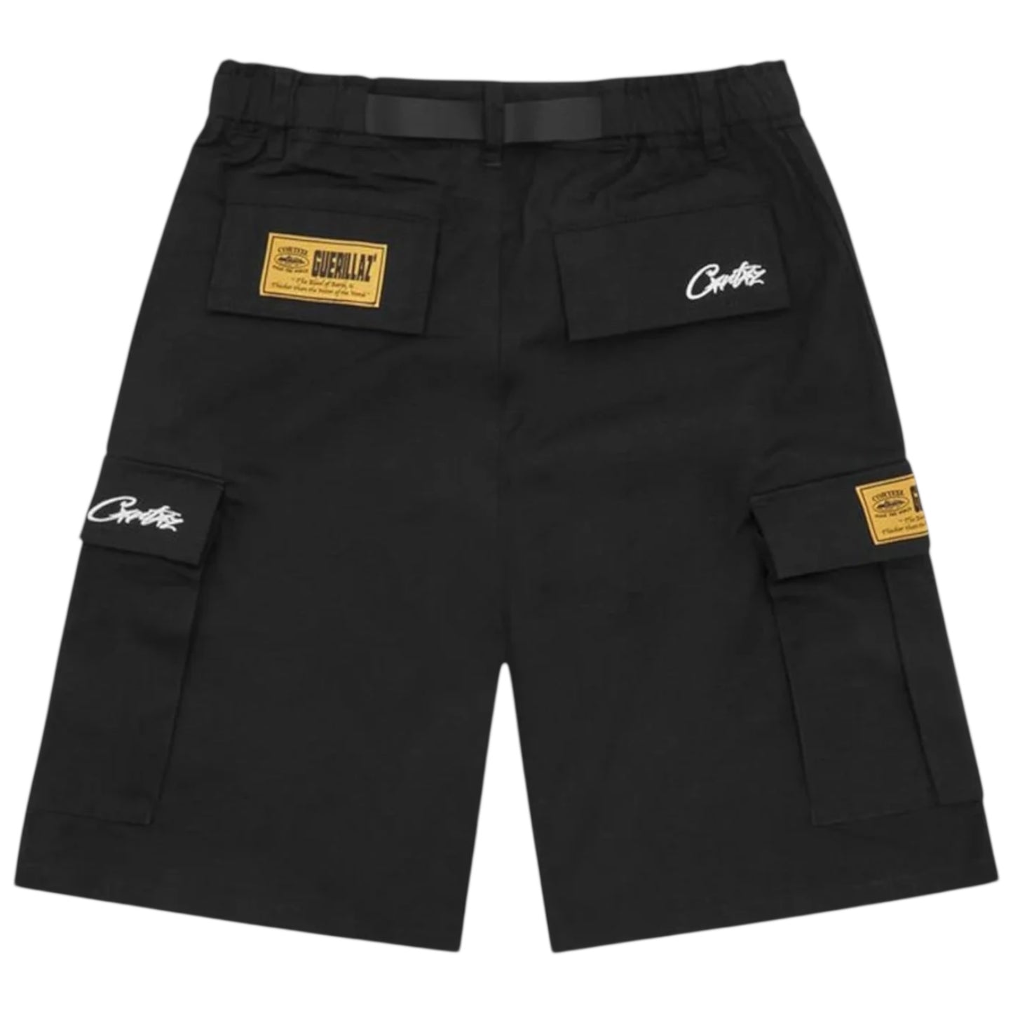 Corteiz Alcatraz Cargo Shorts Black/White