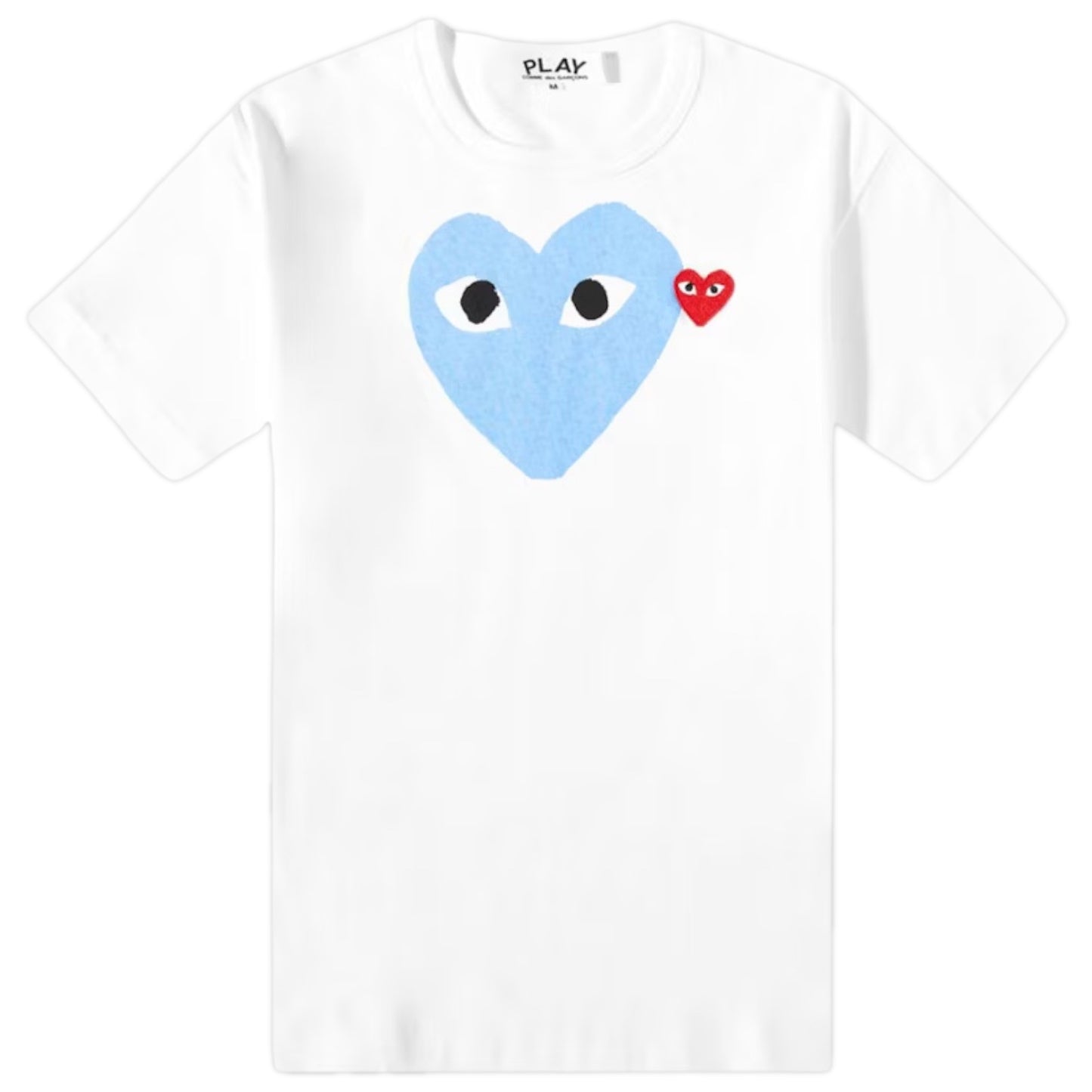 Comme De Garçons Blue Heart T-Shirt White/Baby Blue