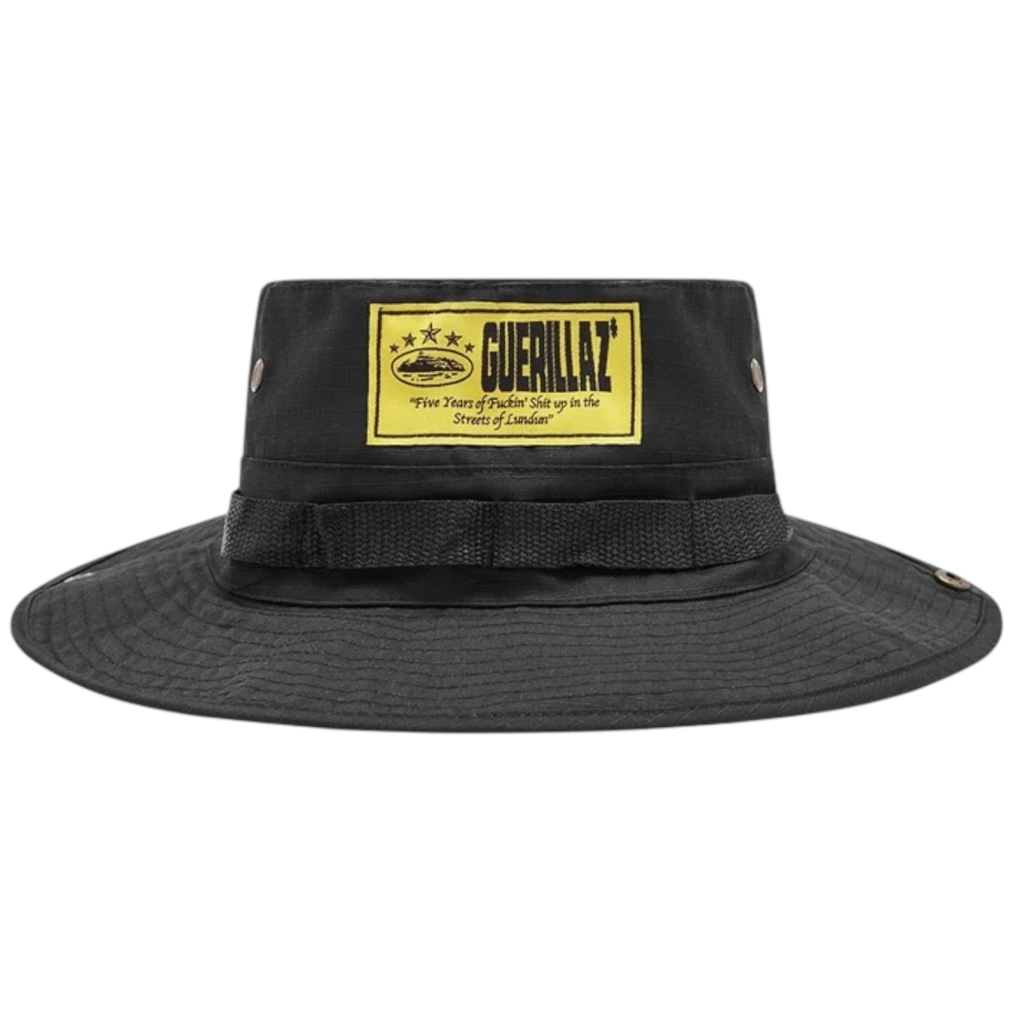 Corteiz Alcatraz Bucket Hat Black/Yellow