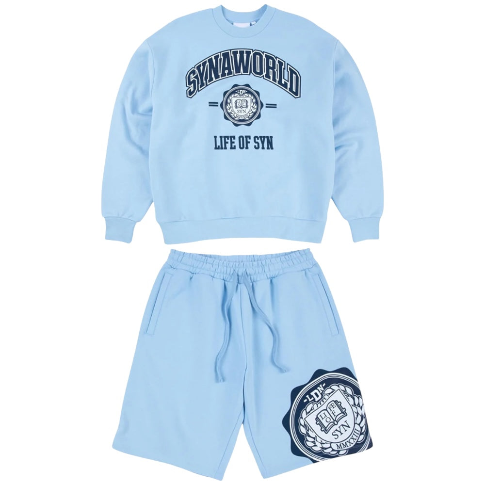 synaworld セットアップ ライトブルー Syna World College Crewneck/Shorts Set Light Blue – Streetwear