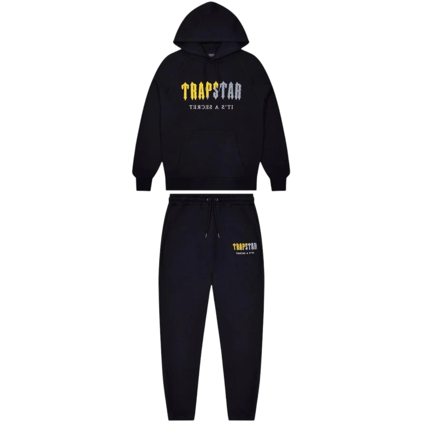 Trapstar Chenille Decoded Hooded Tracksuit Black/Yellow