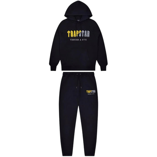 Trapstar Chenille Decoded Hooded Tracksuit Black/Yellow