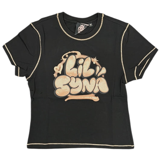 Syna World Womens Lil Syna T-Shirt Black/Rose Gold
