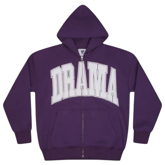 Drama Call College Zip-Up Hoodie Purple
