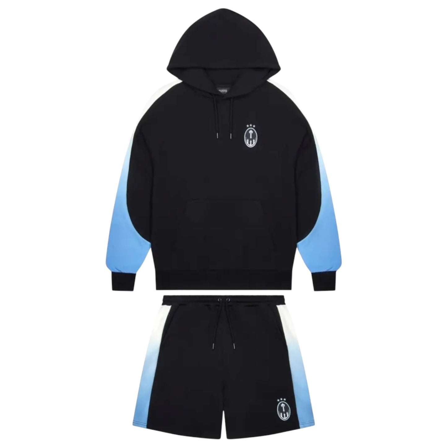 Trapstar Irongate Arch Gradient Hoodie Shorts Set Black/Blue
