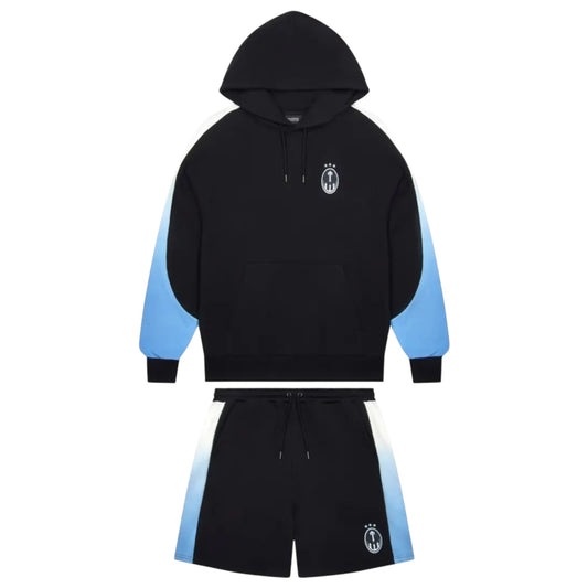 Trapstar Irongate Arch Gradient Hoodie Shorts Set Black/Blue