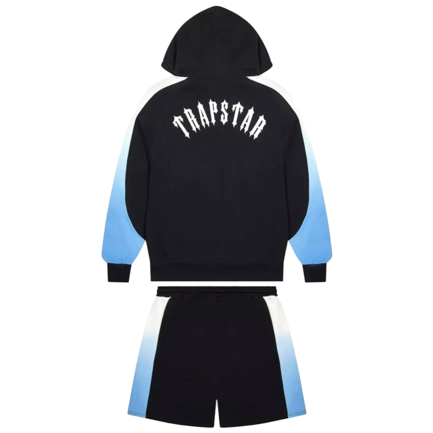 Trapstar Irongate Arch Gradient Hoodie Shorts Set Black/Blue