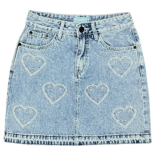 Carsicko Denim Skirt Light Blue/White