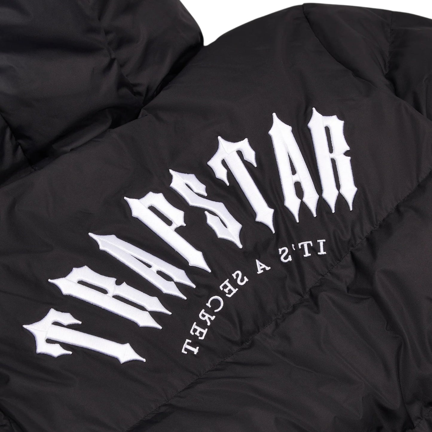 Trapstar Irongate Arch Hooded Puffer Jacket Black/White