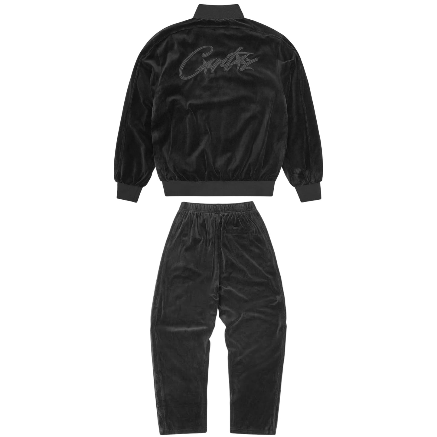 Corteiz VVS Velour Tracksuit Triple Black