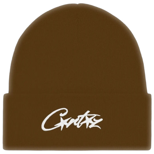Corteiz Allstarz Folded Beanie Brown