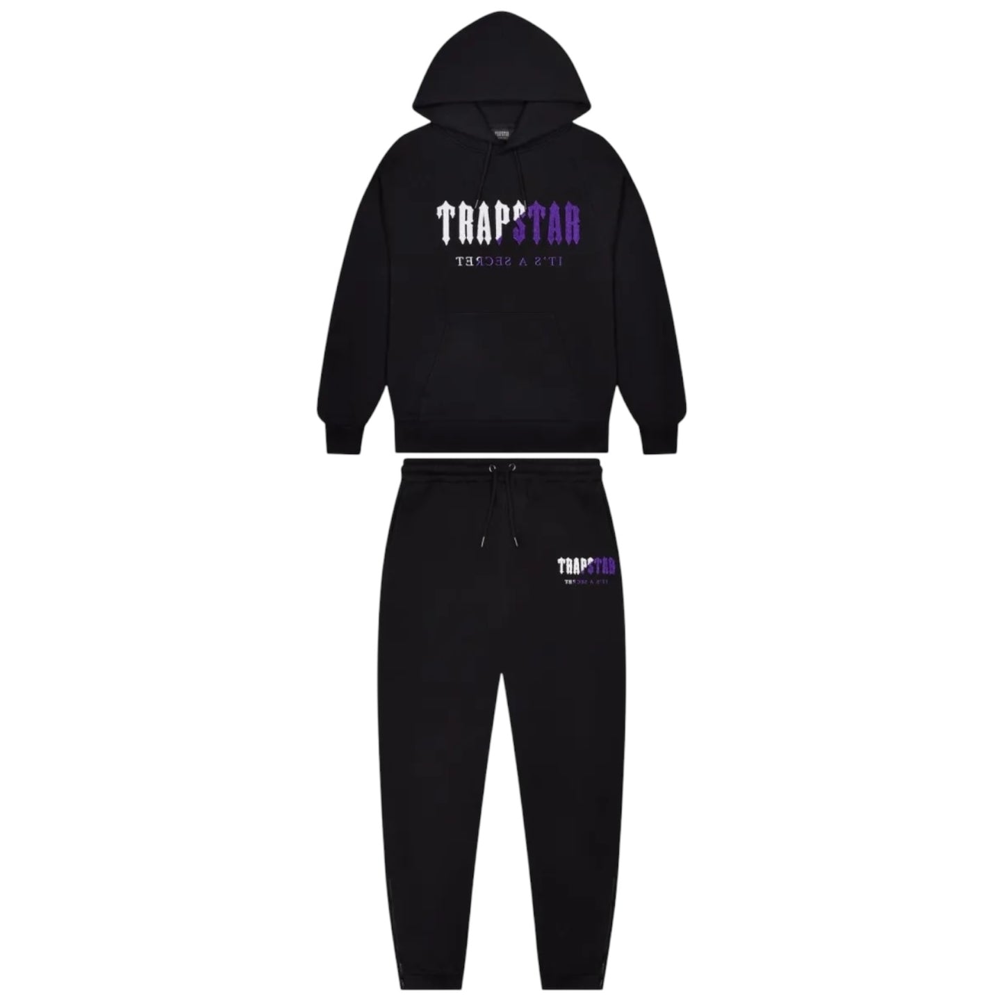 Trapstar Chenille Decoded Hooded Tracksuit Black/Purple