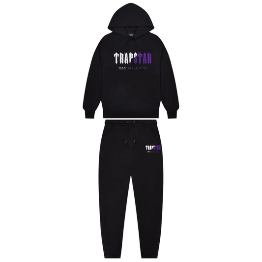 Trapstar Chenille Decoded Hooded Tracksuit Black/Purple