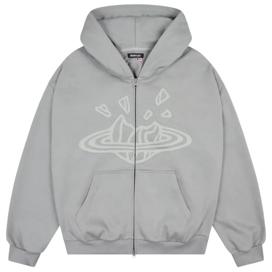 Broken Planet Zip Up Hoodie Gunmetal Grey