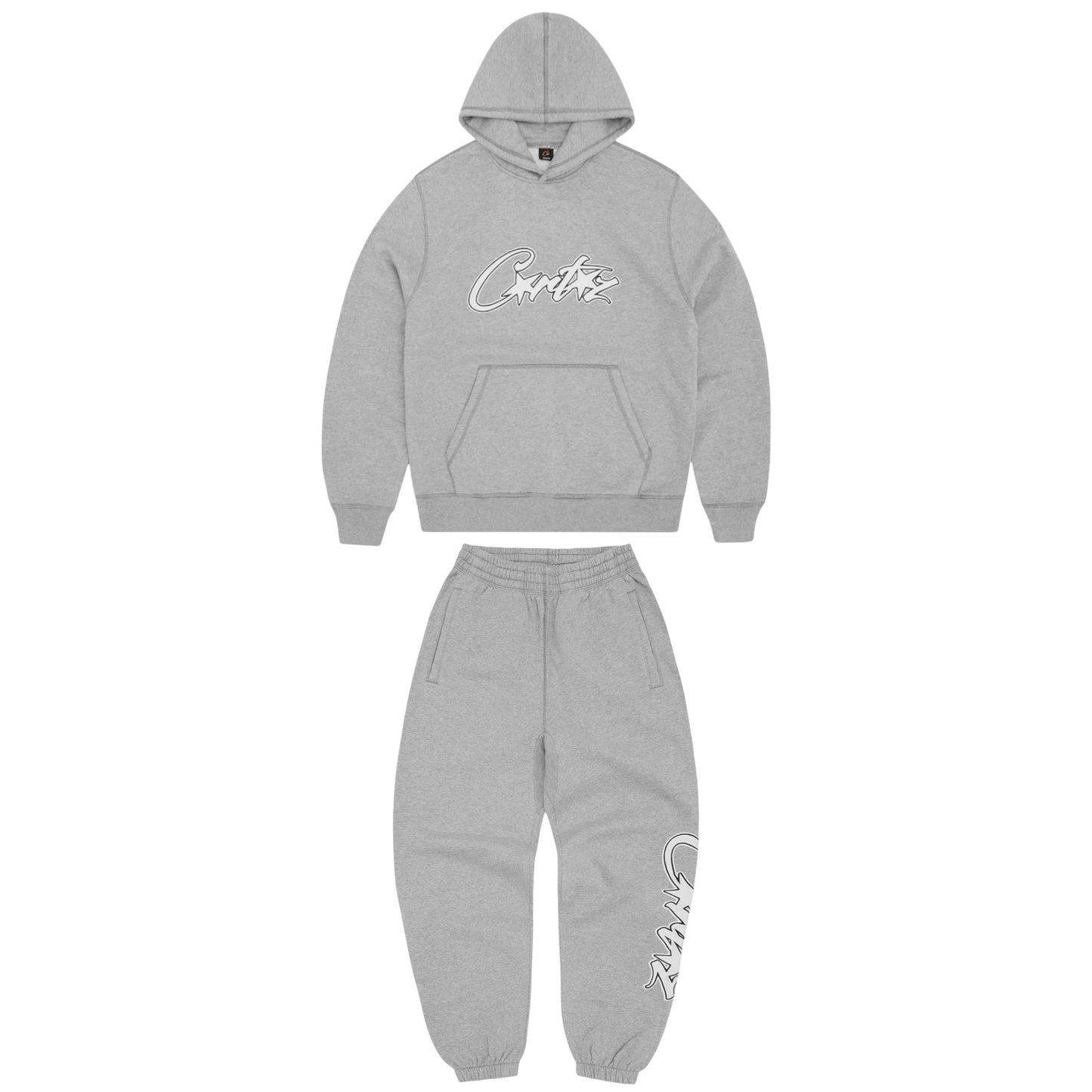 Corteiz Satin Applique Allstarz Tracksuit Grey