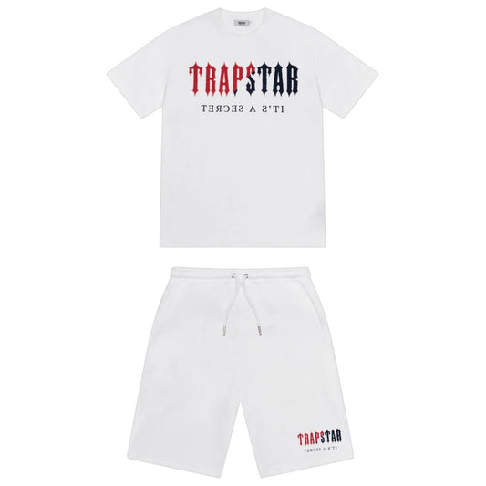 Trapstar Irongate Decoded T-shirt Shorts Set White/Red