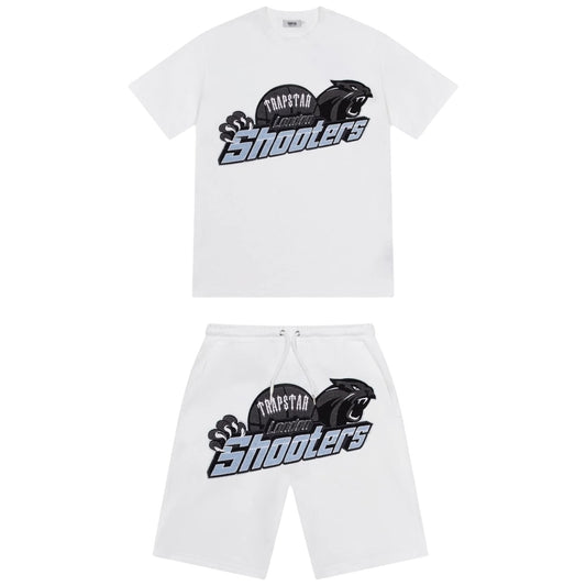 Trapstar Shooters T-Shirt Shorts Set White/Blue