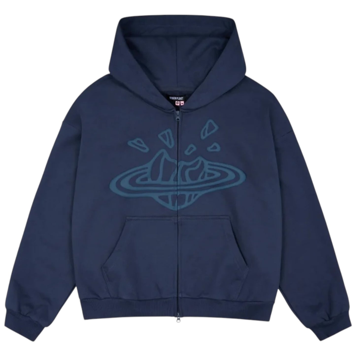 Broken Planet Zip Up Hoodie Deep Navy