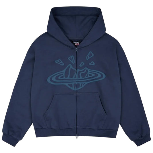 Broken Planet Zip Up Hoodie Deep Navy