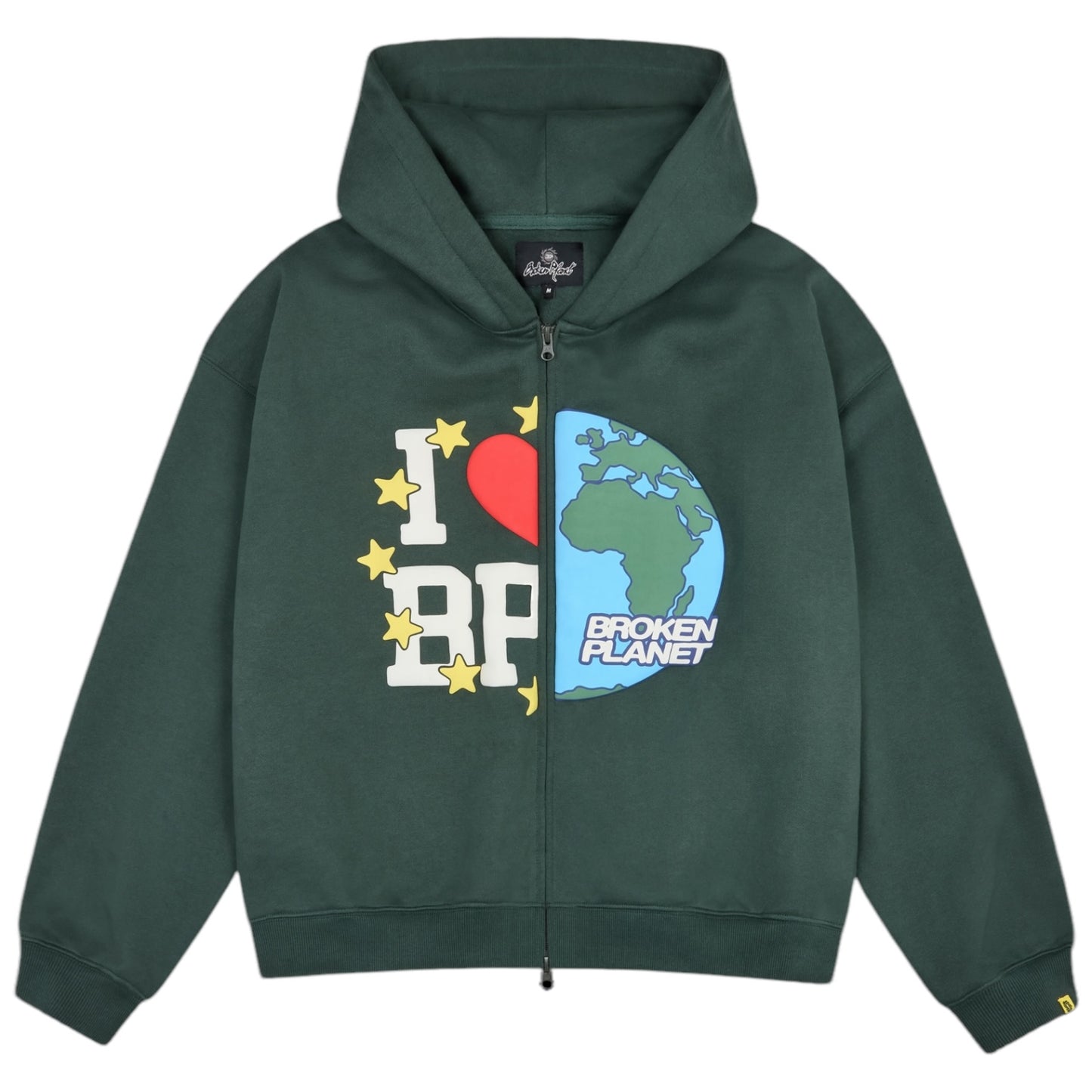 Broken Planet My Planet Zip Up Hoodie Emerald Green
