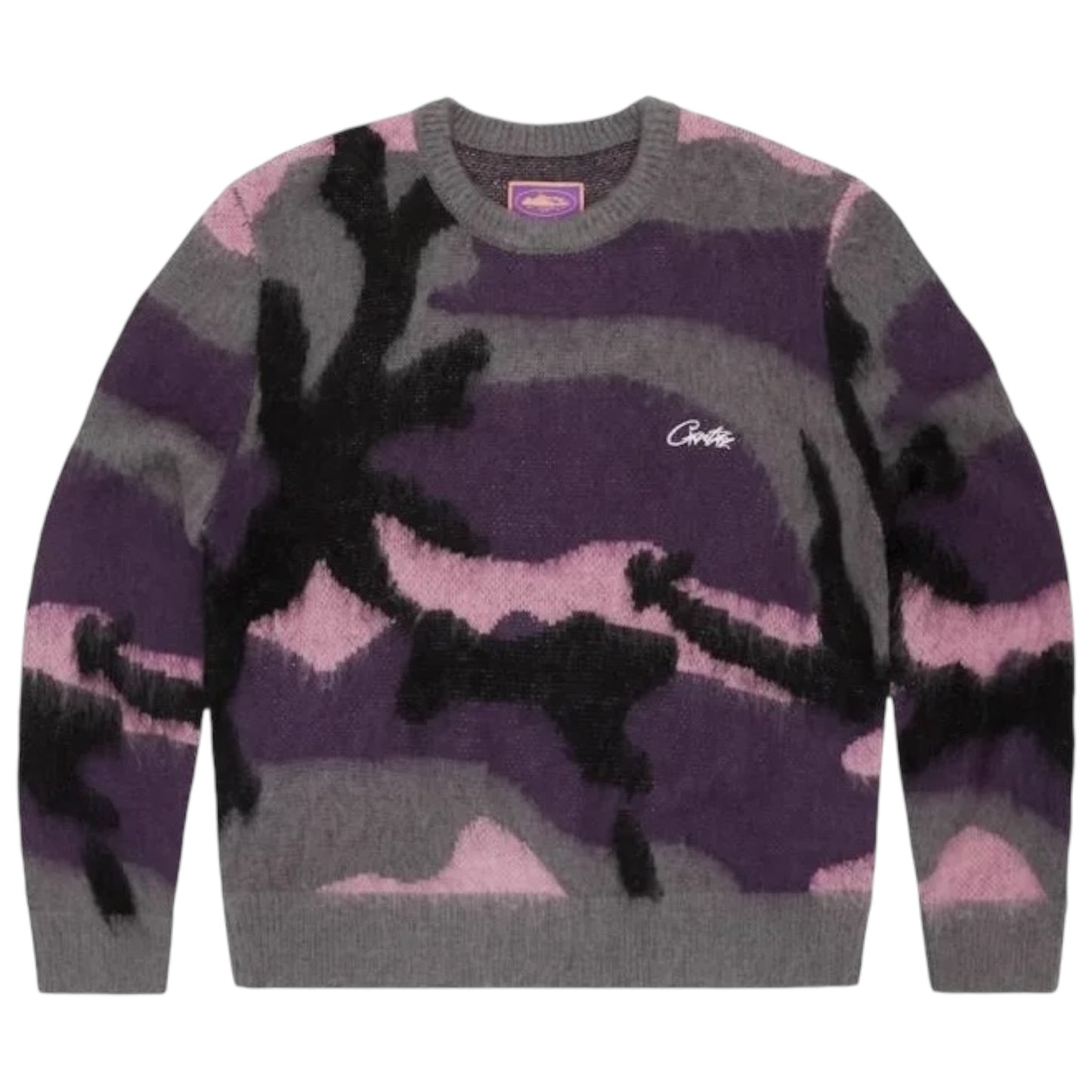 Corteiz Mohair Knit Sweater Sakura Camo