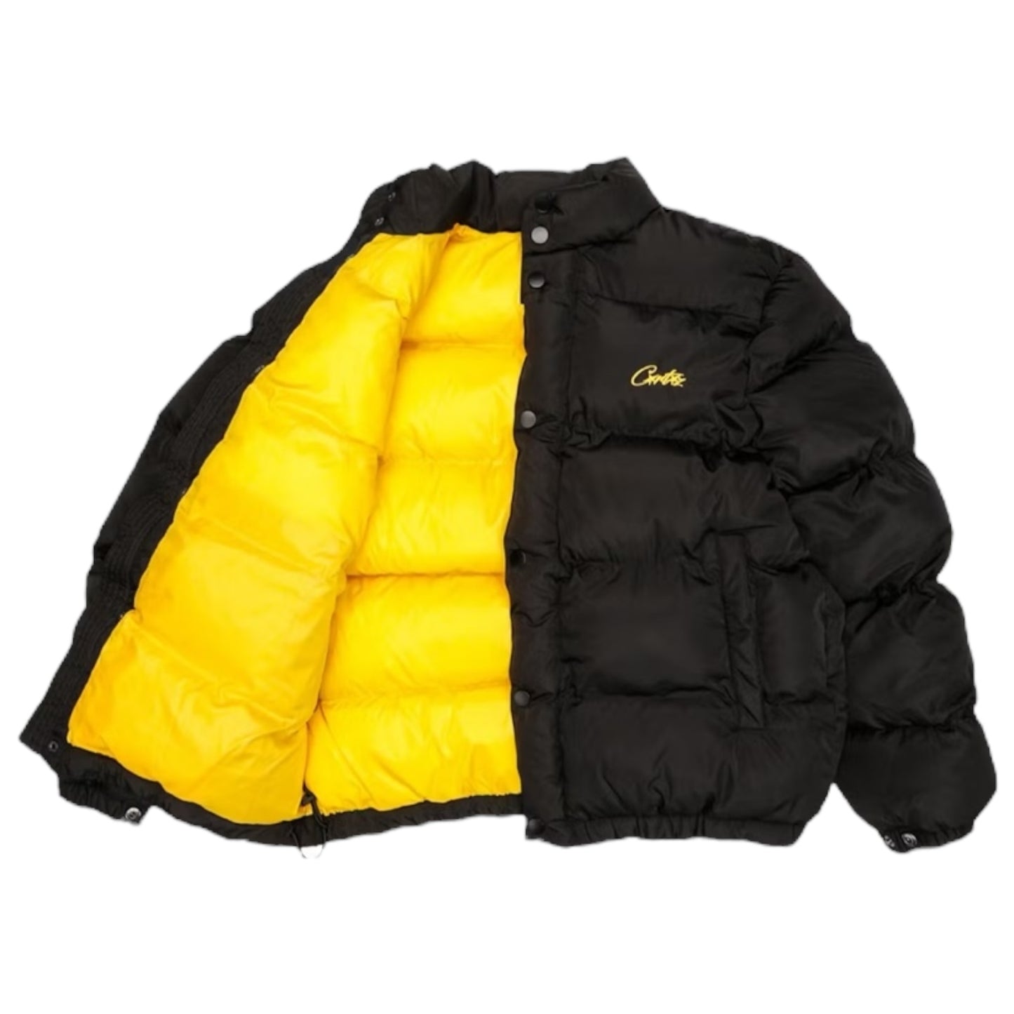 Corteiz Bolo Puffer Jacket Black/Yellow