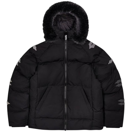 Trapstar Irongate Chenille Sleeve Puffer Jacket Black