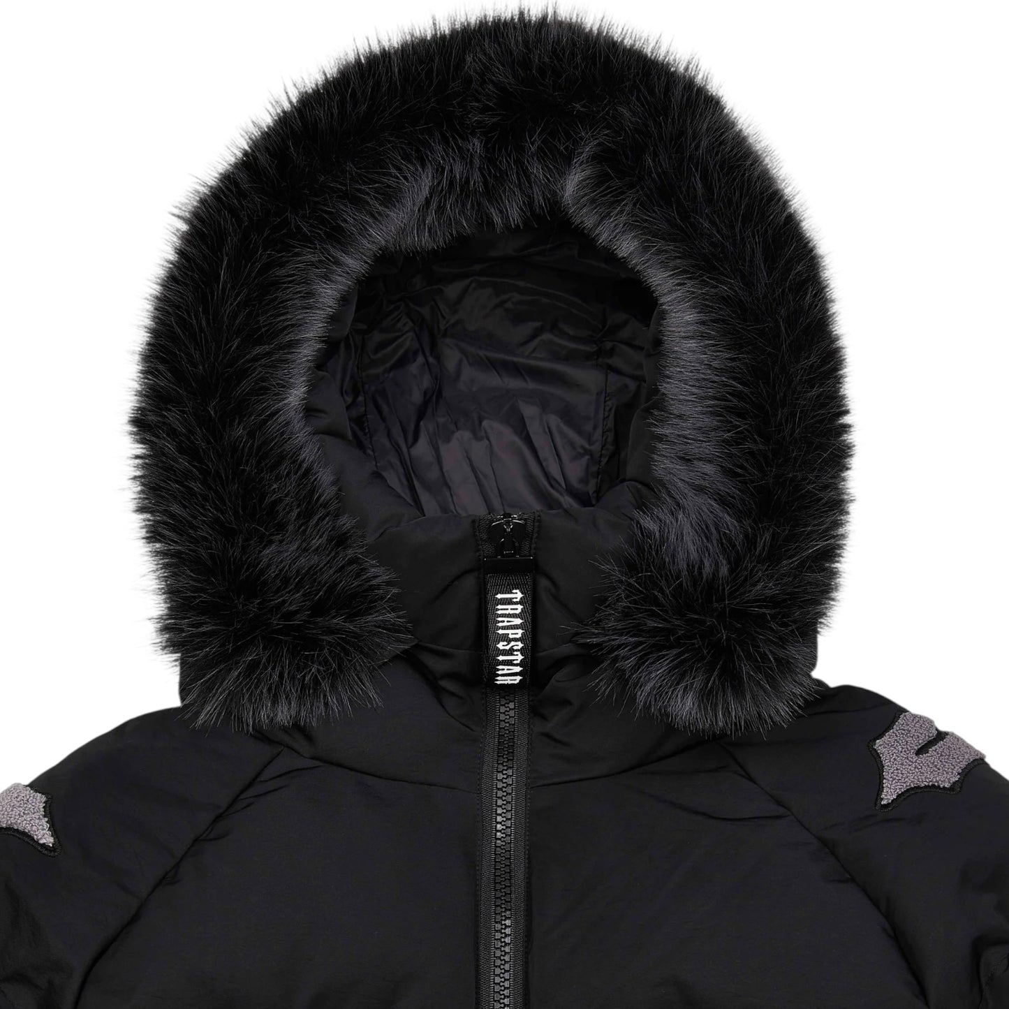 Trapstar Irongate Chenille Sleeve Puffer Jacket Black