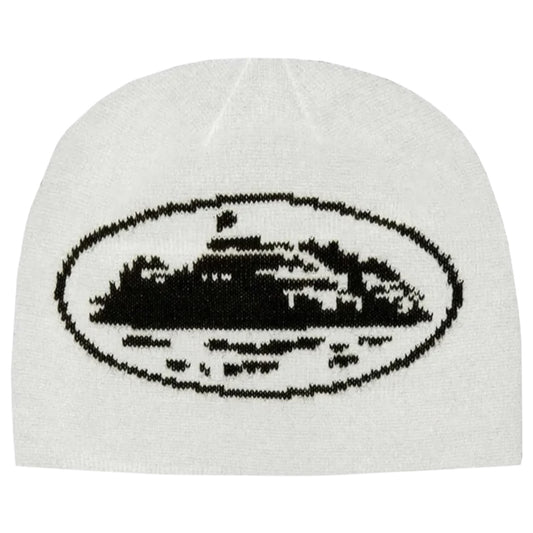 Corteiz Alcatraz Beanie White
