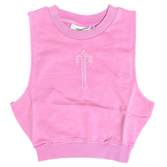 Trapstar Womens T Fleece Crop Top Washed Pink
