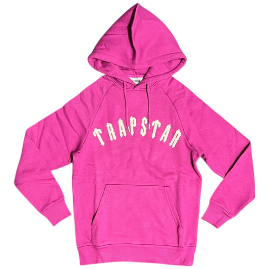 Trapstar Irongate Arch Chenille Hoodie Fuschia Pink