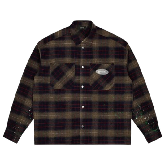Trapstar Hyperdrive Flannel Shirt Black/Brown