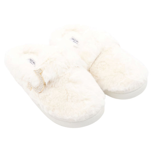 True Religion Fur Cream Slippers