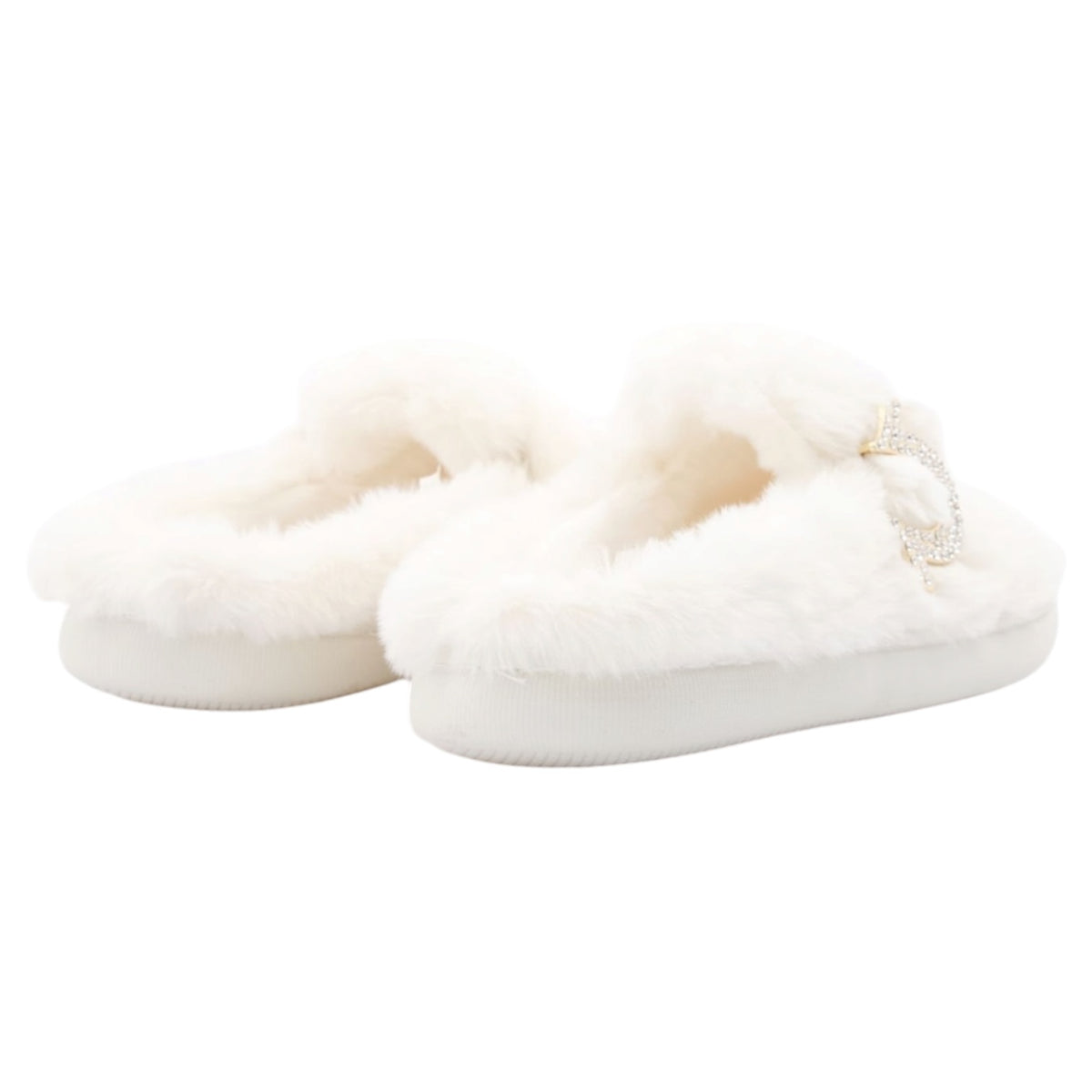 True Religion Fur Cream Slippers