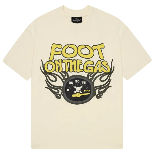 Broken Planet Foot On The Gas T-Shirt Vanilla White
