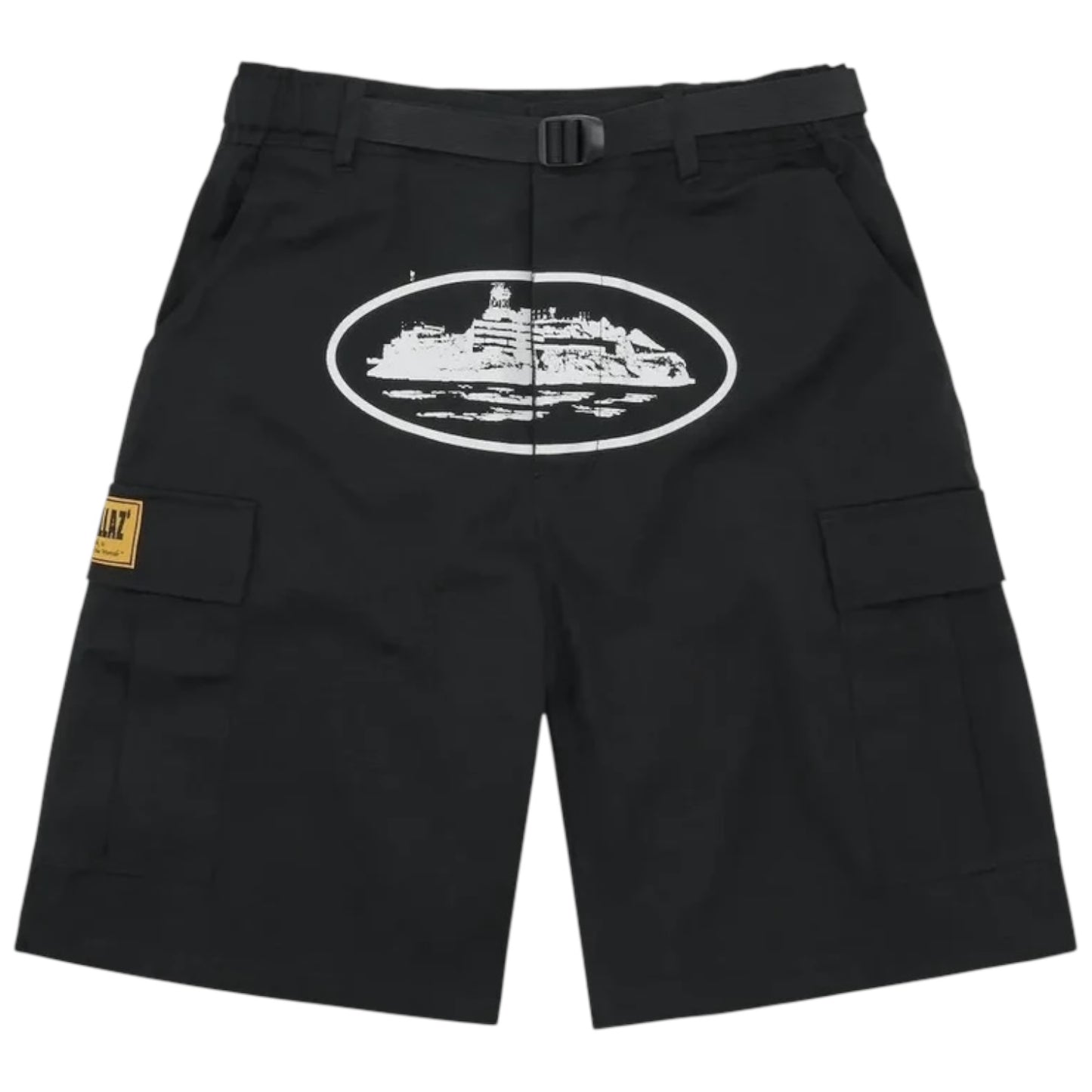 Corteiz Alcatraz Cargo Shorts Black/White