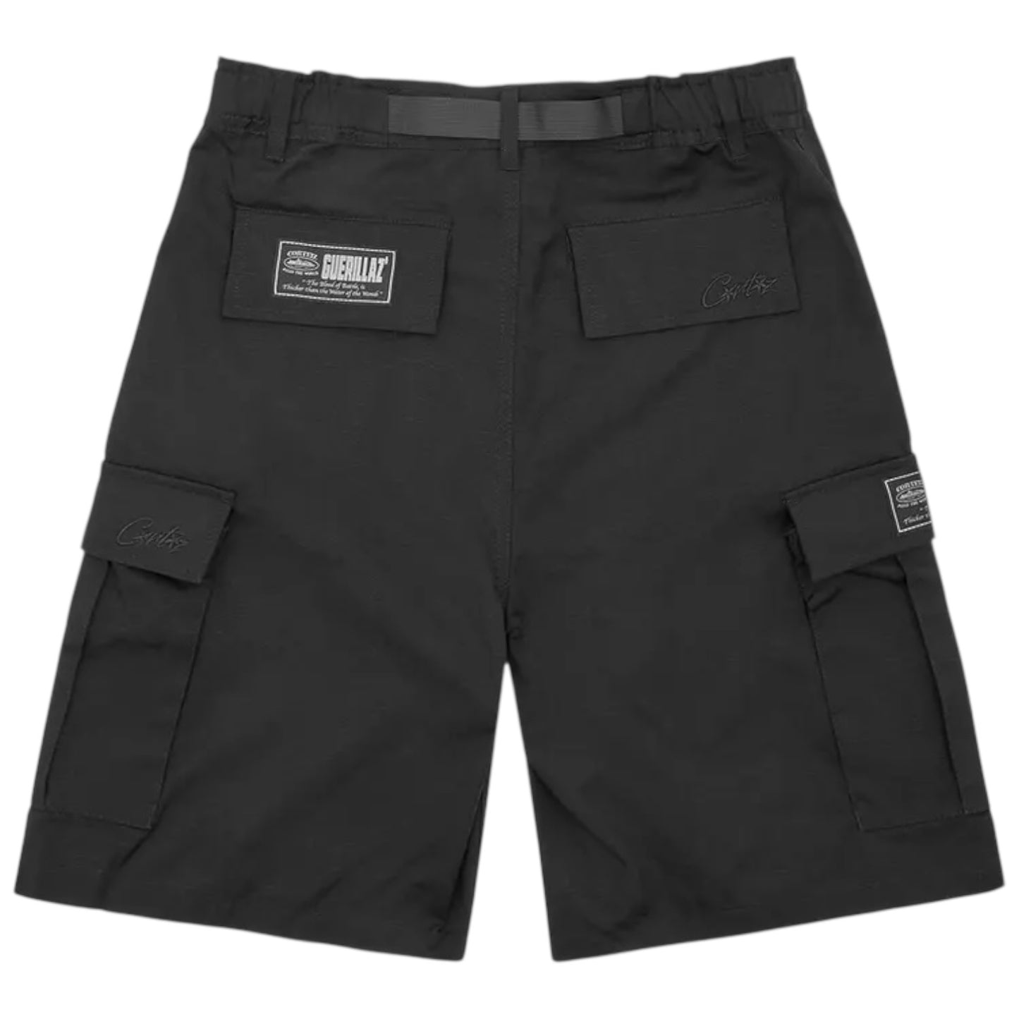 Corteiz Alcatraz Cargo Shorts Triple Black