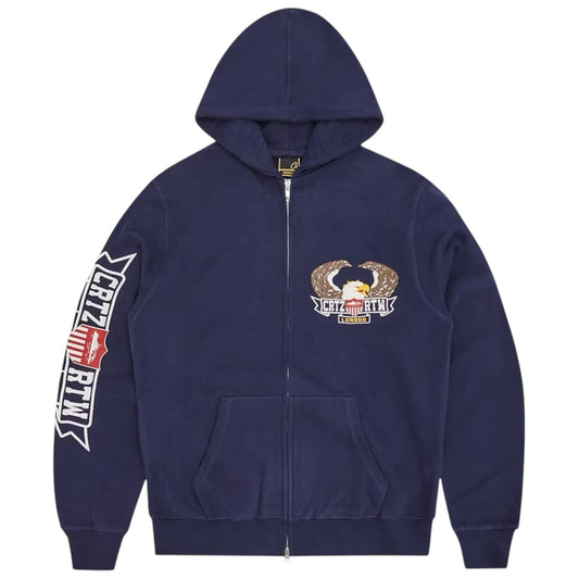 Corteiz Dipset Zip-Up Hoodie Navy