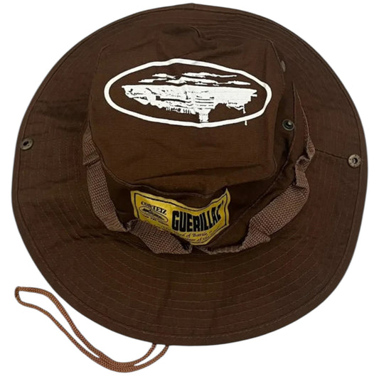 Corteiz Alcatraz Bucket Hat Brown/White