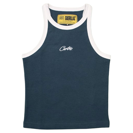 Corteiz Womens Allstarz Contrast Tank Top Navy