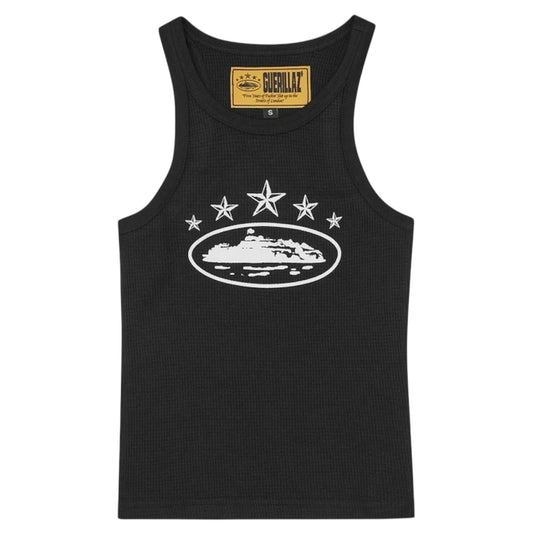 Corteiz Womens 5 Starz Tank Top Black/White