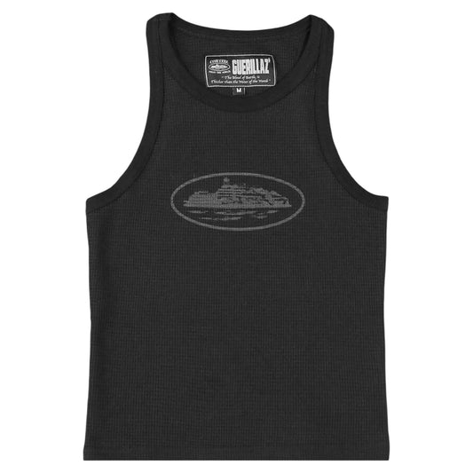 Corteiz Womens Alcatraz Tank Top Triple Black