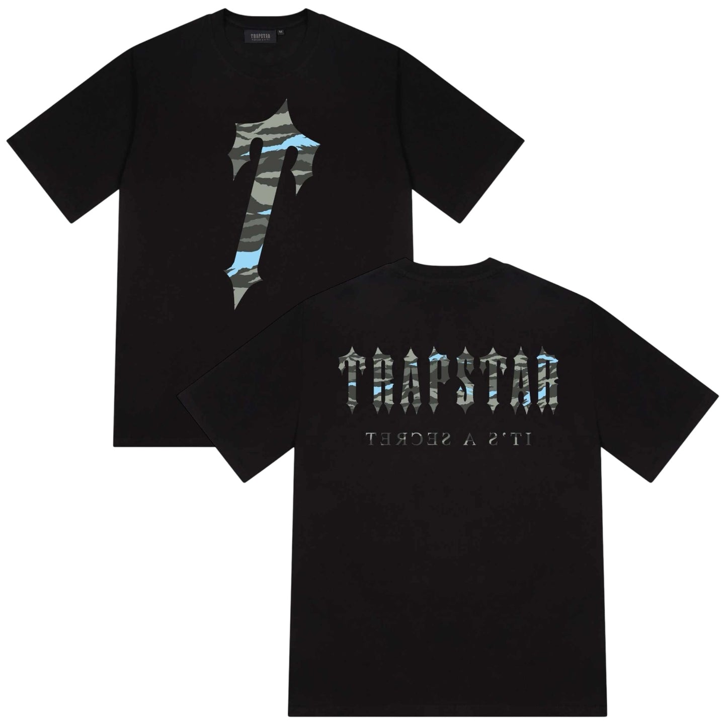 Trapstar Decoded All Terrain T-Shirt Black/Camo Blue