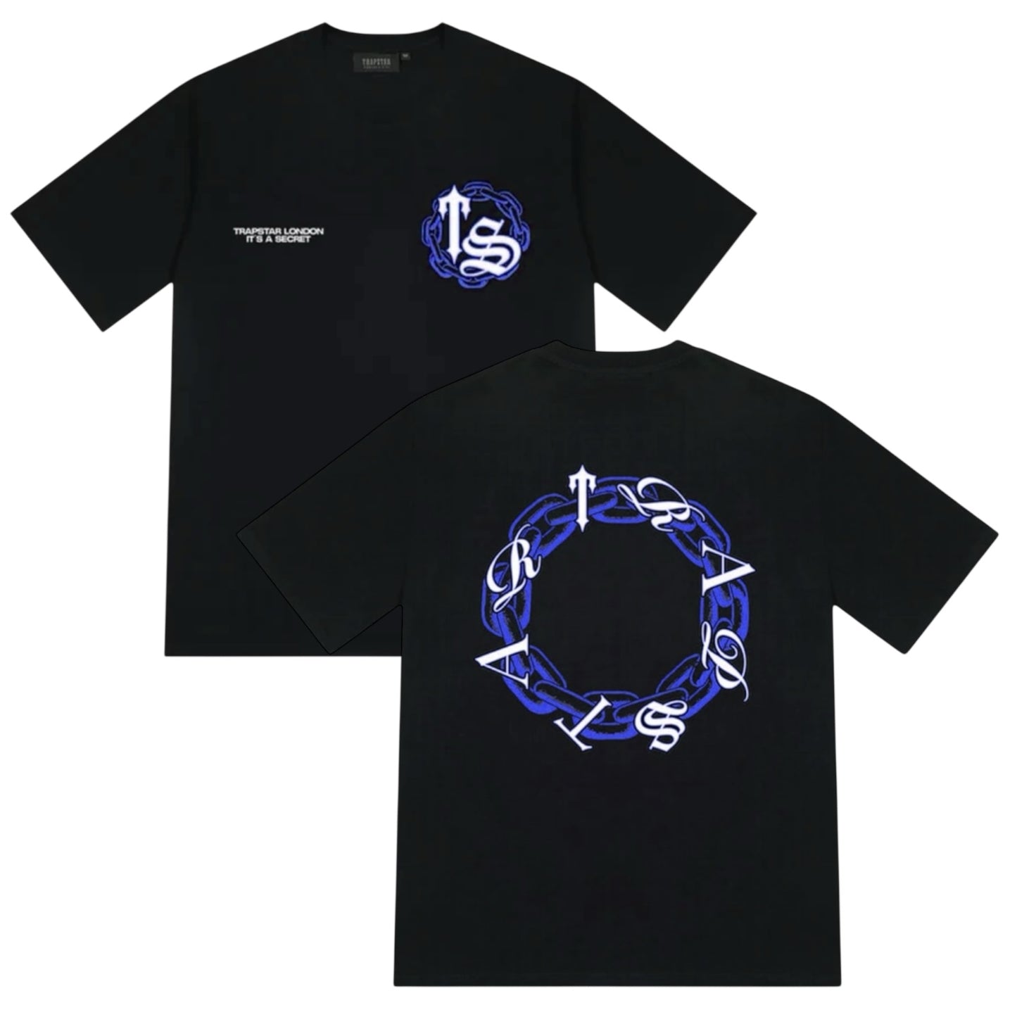 Trapstar Chain Script T-Shirt Black/Blue