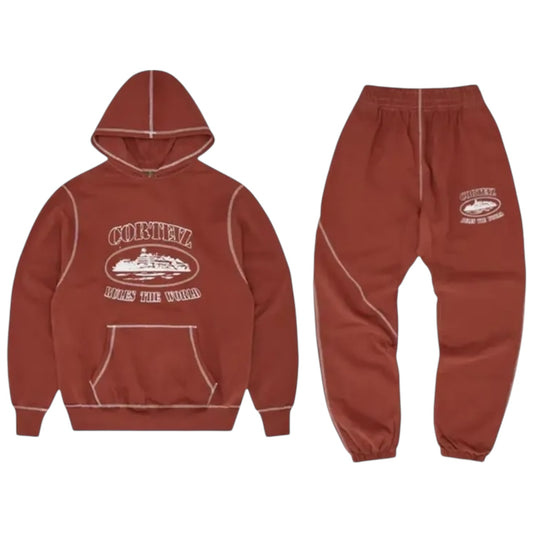 Corteiz Alcatraz Superior Tracksuit Rust