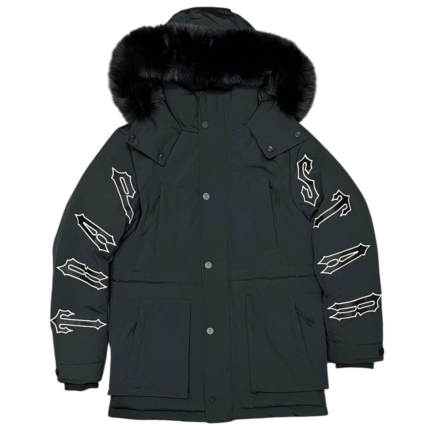 Trapstar Irongate Hooded Parka Jacket Black/White