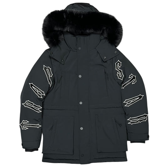 Trapstar Irongate Hooded Parka Jacket Black/White