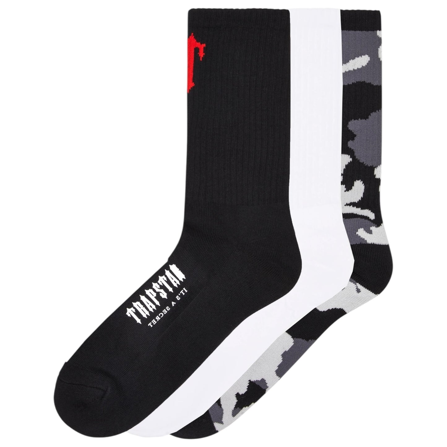 Trapstar Irongate T Socks 3 Pack Black/Camo/White